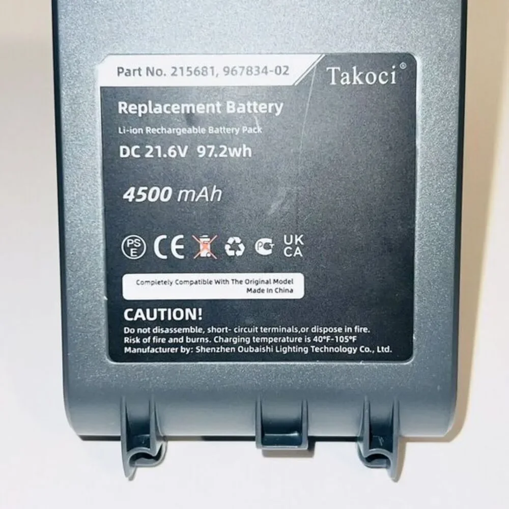 Replacement‎ Battery For Dyson V8 21.6V 4500 mAh Li-ion 215681 Takoci NEW